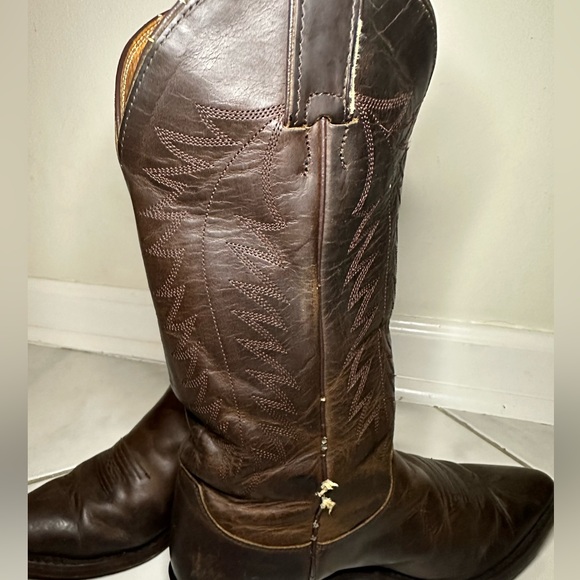Justin’s Cowboy Boots 8C Style 4935 Pointed Toes 13.5” Brown Pointed Toe - Picture 3 of 12
